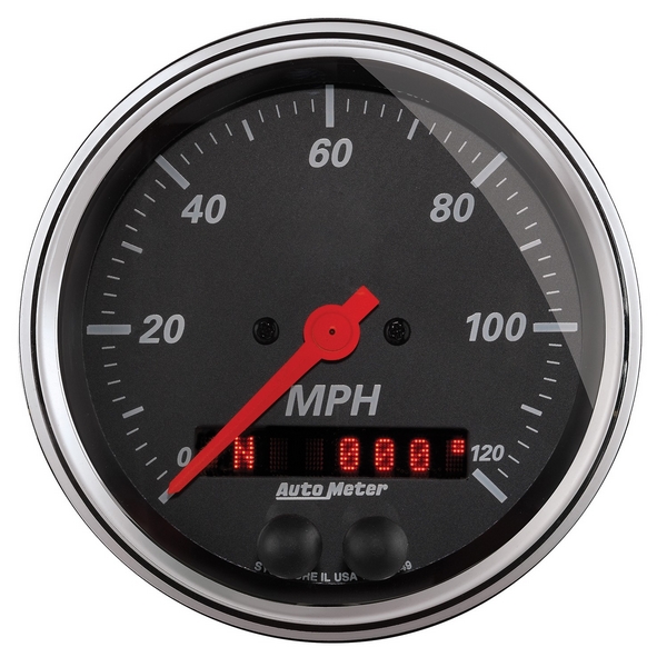 3-3/8" GPS SPEEDOMETER, 0-120 MPH, DESIGNER BLACK